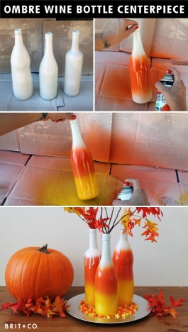 Love fall?! Take a different approach and create some fun center pieces by spray painting your bottles!